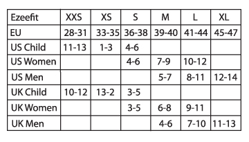 EZEEFIT Size chart 5