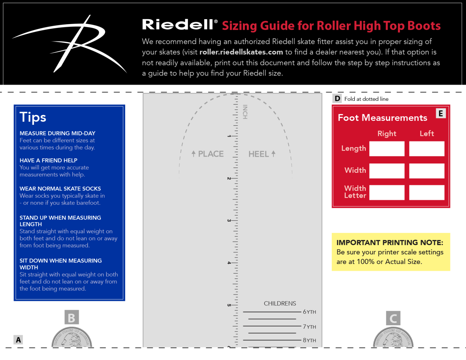 Riedell Roller Sizing Guide High Top Boots ImageButton