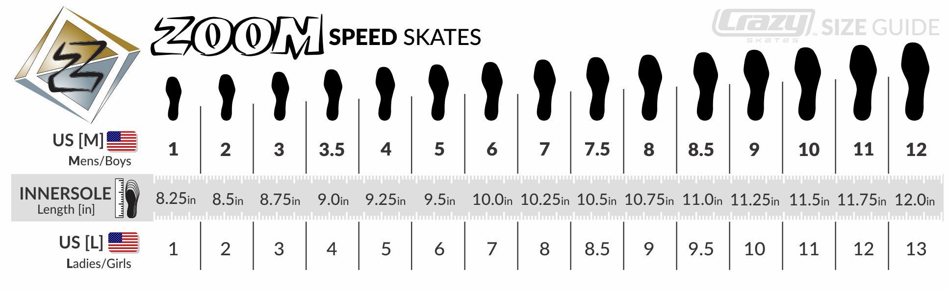 ZOOM CrazySkatesSizeGuide2019 USA