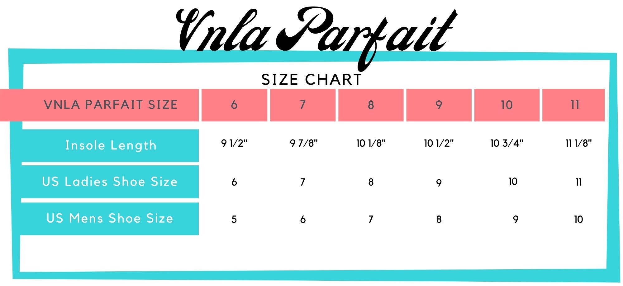 parfait size chart final