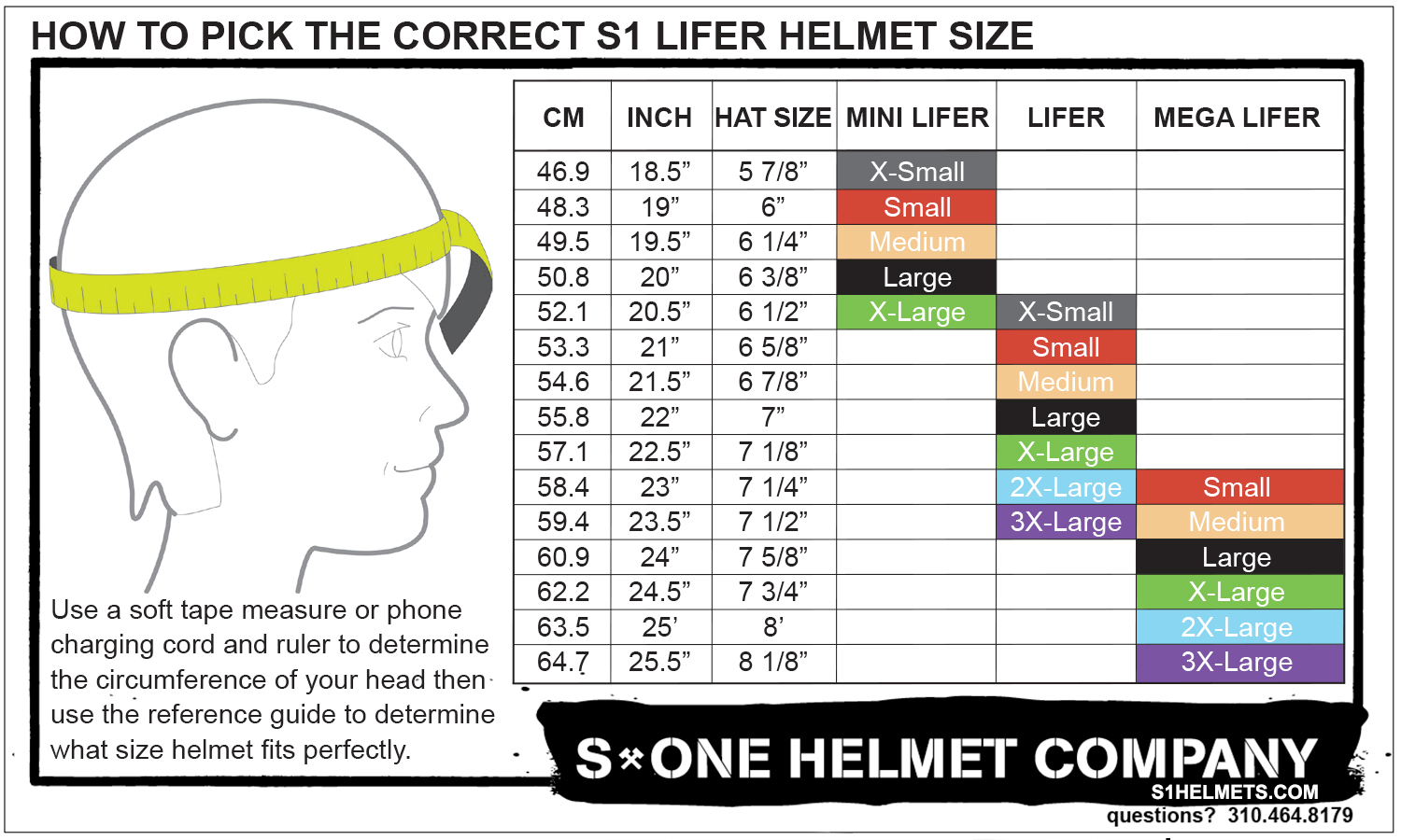 Kids helmet shop size guide