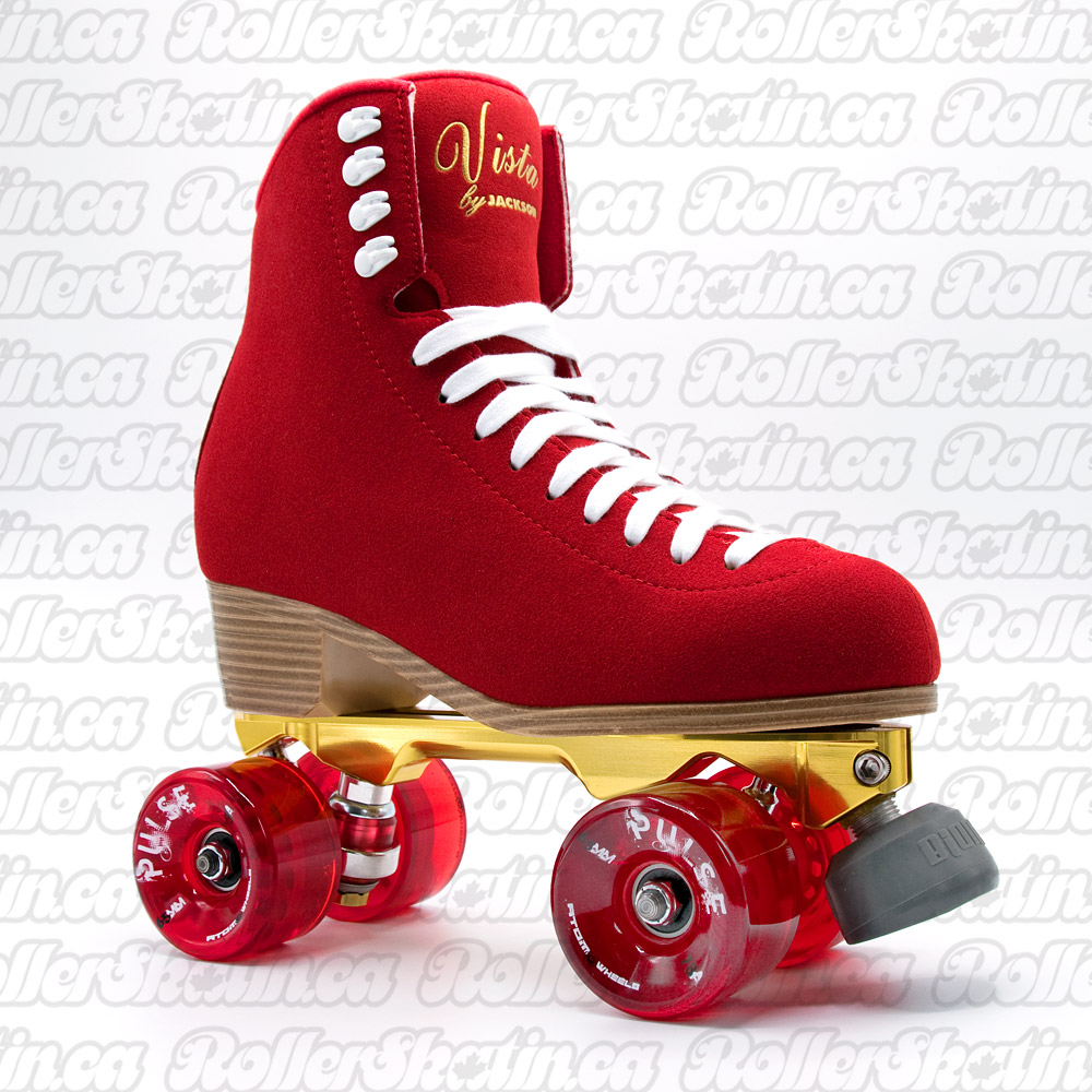 red suede roller skates
