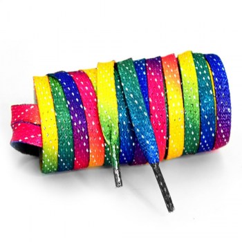 CRAZY Rainbow Glitter Skate Laces 72 or 84
