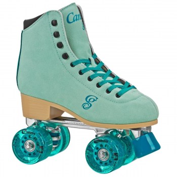 Candi Girl Carlin Green/Blue Suede Roller Skates!