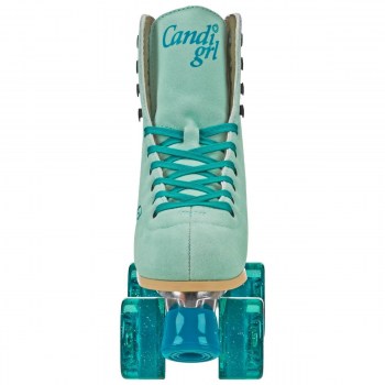 Candi Girl Carlin Green/Blue Suede Roller Skates!